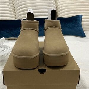 UGG Beige Platform Boots